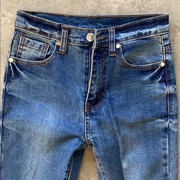 UNIF peach pit skinnies ripped jeans 24 XS denim - Picture 4 of 5